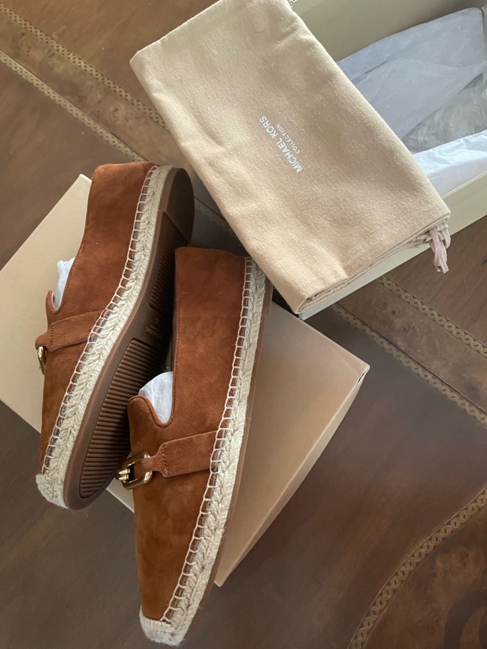 Michael Kors Collection Brown Suede Espadrille Loafers - Picture 4 of 9